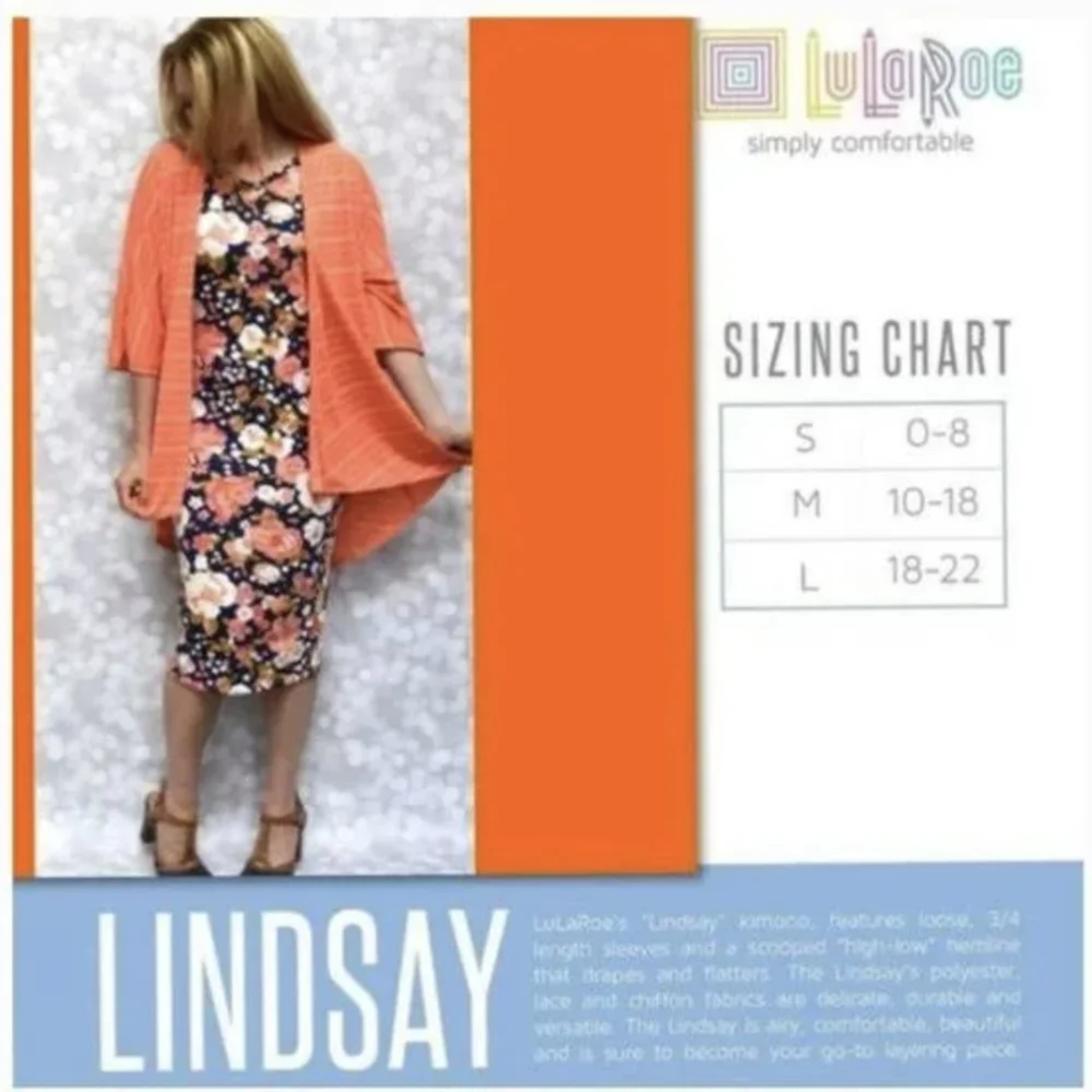 LuLaRoe Lindsay Cardigan Blue Striped Size Medium - Picture 6 of 6